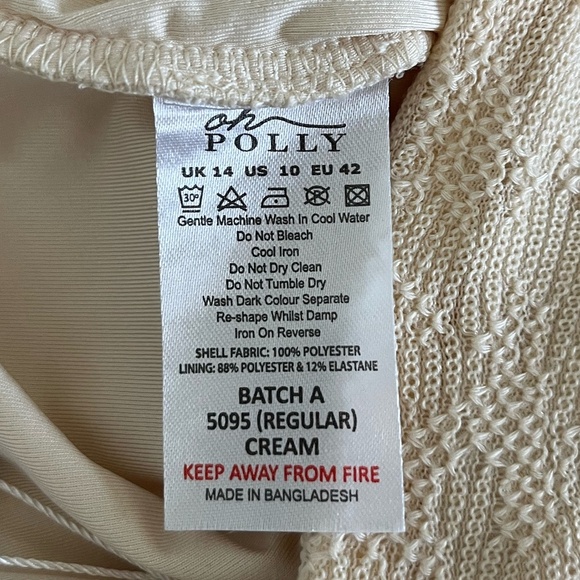 NWT OH POLLY | Zuni Lace Up Back High Waisted Flare Trousers in Cream | Size 10 - Picture 13 of 13